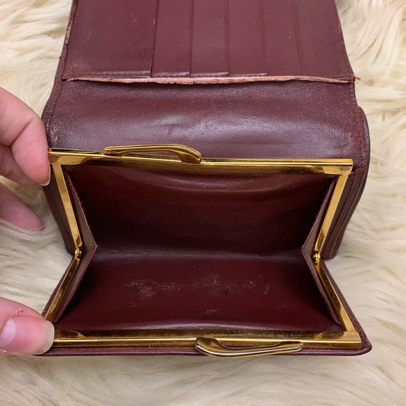 Vintage Cartier Trifold burgundy wallet - Picture 6 of 8